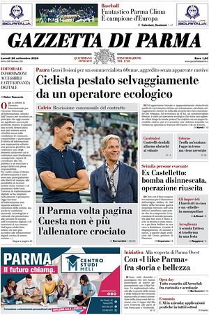 Prima pagina Gazzetta di Parma di oggi - Quotidiano regionale