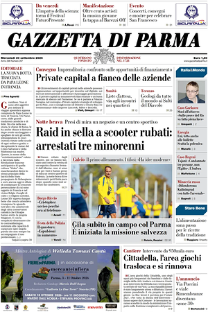 Prima pagina Gazzetta di Parma di oggi - Quotidiano regionale