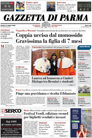 Prima pagina Gazzetta di Parma di oggi - Quotidiano regionale