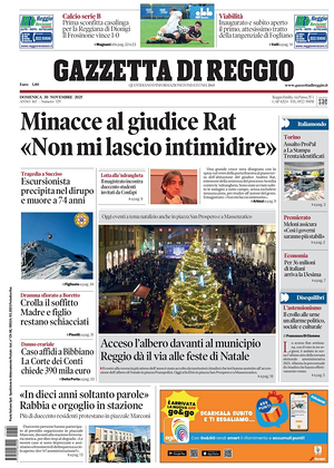 Prima pagina Gazzetta di Reggio di oggi - Quotidiano regionale
