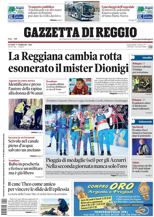 Prima pagina Gazzetta di Reggio di oggi - Quotidiano regionale