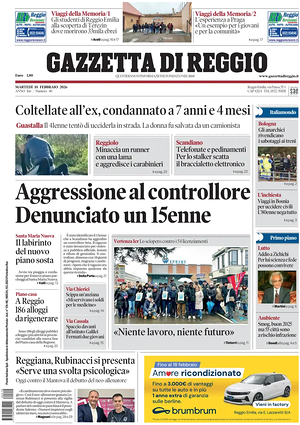 Prima pagina Gazzetta di Reggio di oggi - Quotidiano regionale