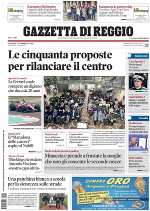 Prima pagina Gazzetta di Reggio di oggi - Quotidiano regionale