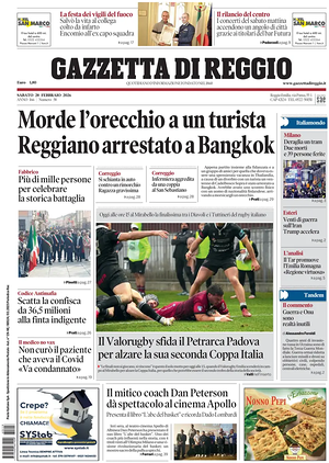 Prima pagina Gazzetta di Reggio di oggi - Quotidiano regionale