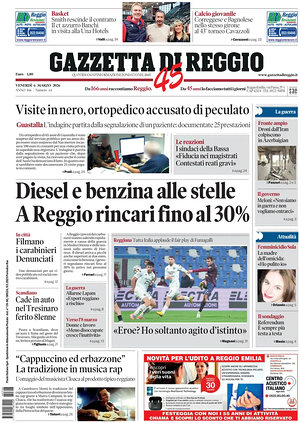 Prima pagina Gazzetta di Reggio di oggi - Quotidiano regionale