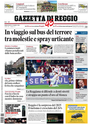 Prima pagina Gazzetta di Reggio di oggi - Quotidiano regionale