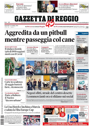 Prima pagina Gazzetta di Reggio di oggi - Quotidiano regionale
