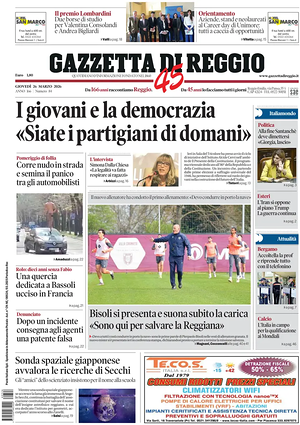 Prima pagina Gazzetta di Reggio di oggi - Quotidiano regionale