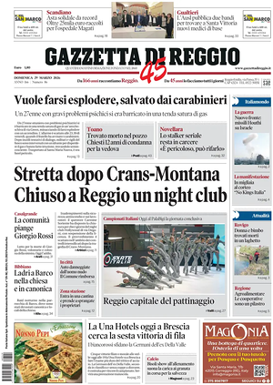Prima pagina Gazzetta di Reggio di oggi - Quotidiano regionale