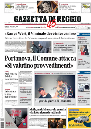 Prima pagina Gazzetta di Reggio di oggi - Quotidiano regionale