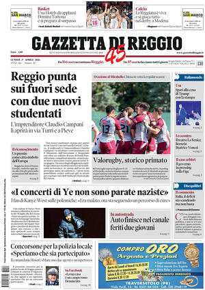 Prima pagina Gazzetta di Reggio di oggi - Quotidiano regionale