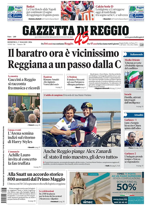 Prima pagina Gazzetta di Reggio di oggi - Quotidiano regionale