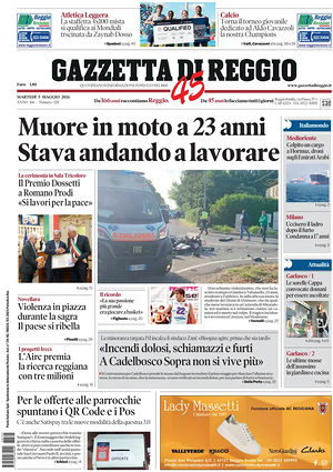 Prima pagina Gazzetta di Reggio di oggi - Quotidiano regionale