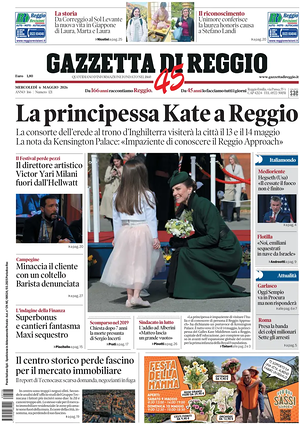 Prima pagina Gazzetta di Reggio di oggi - Quotidiano regionale