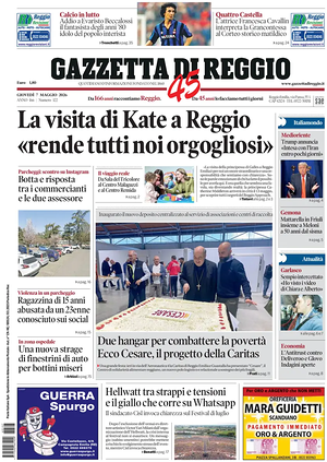 Prima pagina Gazzetta di Reggio di oggi - Quotidiano regionale