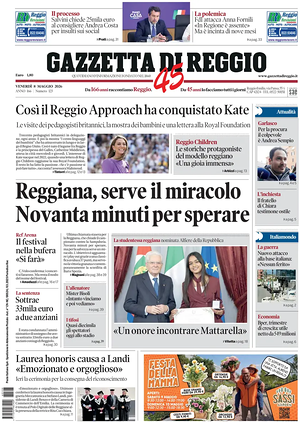 Prima pagina Gazzetta di Reggio di oggi - Quotidiano regionale