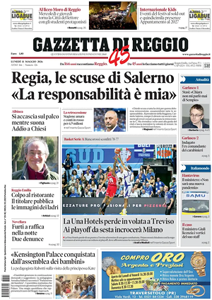 Prima pagina Gazzetta di Reggio di oggi - Quotidiano regionale