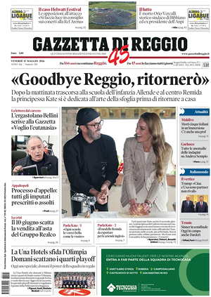 Prima pagina Gazzetta di Reggio di oggi - Quotidiano regionale