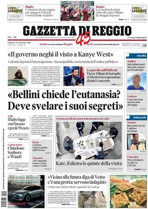 Prima pagina Gazzetta di Reggio di oggi - Quotidiano regionale