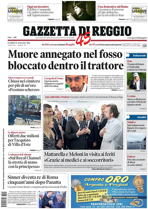 Prima pagina Gazzetta di Reggio di oggi - Quotidiano regionale