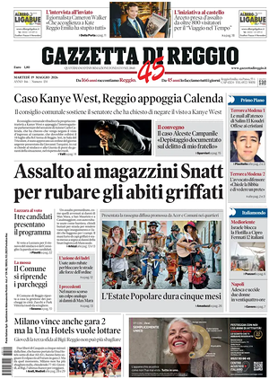Prima pagina Gazzetta di Reggio di oggi - Quotidiano regionale