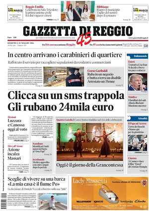 Prima pagina Gazzetta di Reggio di oggi - Quotidiano regionale