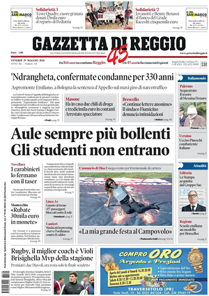 Prima pagina Gazzetta di Reggio di oggi - Quotidiano regionale