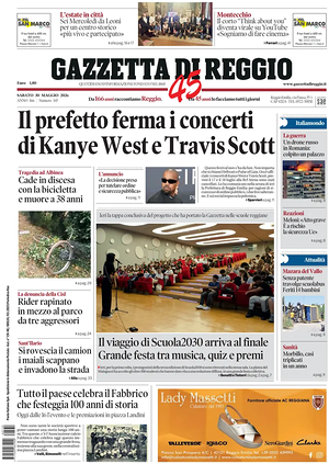 Prima pagina Gazzetta di Reggio di oggi - Quotidiano regionale