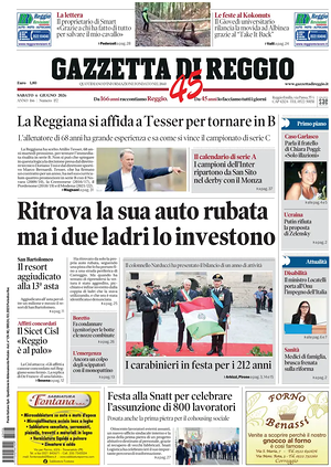 Prima pagina Gazzetta di Reggio di oggi - Quotidiano regionale