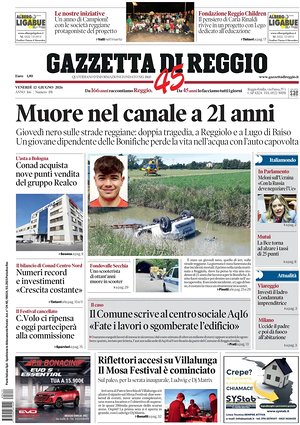 Prima pagina Gazzetta di Reggio di oggi - Quotidiano regionale