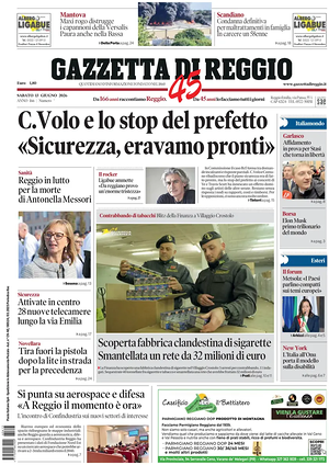 Prima pagina Gazzetta di Reggio di oggi - Quotidiano regionale