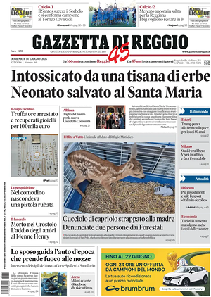 Prima pagina Gazzetta di Reggio di oggi - Quotidiano regionale