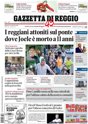 Prima pagina Gazzetta di Reggio di oggi - Quotidiano regionale