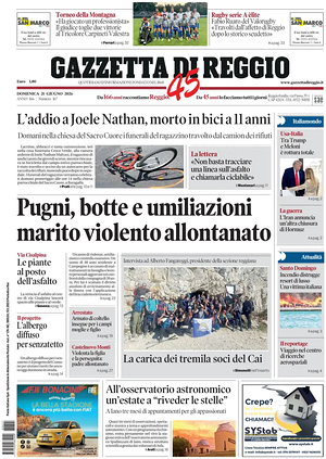 Prima pagina Gazzetta di Reggio di oggi - Quotidiano regionale