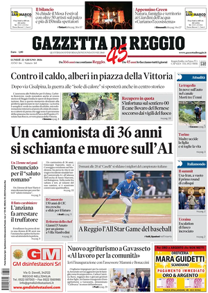 Prima pagina Gazzetta di Reggio di oggi - Quotidiano regionale