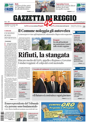 Prima pagina Gazzetta di Reggio di oggi - Quotidiano regionale