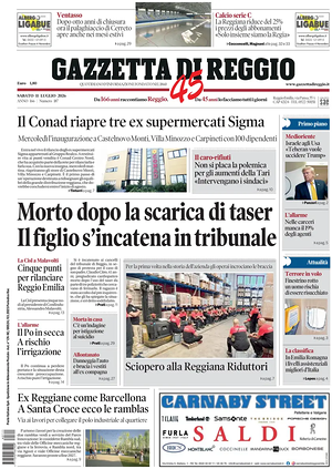 Prima pagina Gazzetta di Reggio di oggi - Quotidiano regionale