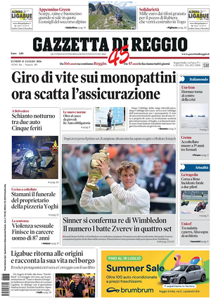 Prima pagina Gazzetta di Reggio di oggi - Quotidiano regionale