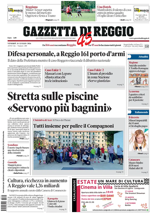 Prima pagina Gazzetta di Reggio di oggi - Quotidiano regionale
