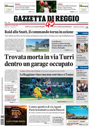 Prima pagina Gazzetta di Reggio di oggi - Quotidiano regionale