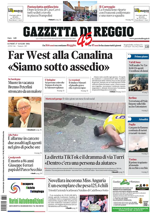 Prima pagina Gazzetta di Reggio di oggi - Quotidiano regionale