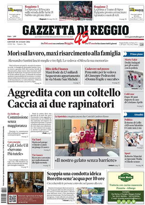 Prima pagina Gazzetta di Reggio di oggi - Quotidiano regionale