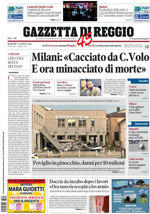 Prima pagina Gazzetta di Reggio di oggi - Quotidiano regionale