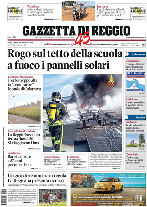 Prima pagina Gazzetta di Reggio di oggi - Quotidiano regionale