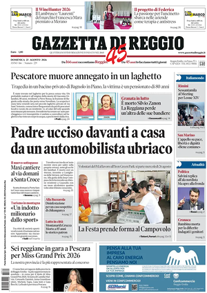Prima pagina Gazzetta di Reggio di oggi - Quotidiano regionale