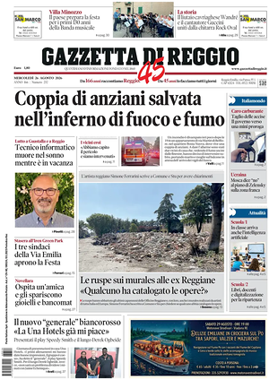 Prima pagina Gazzetta di Reggio di oggi - Quotidiano regionale