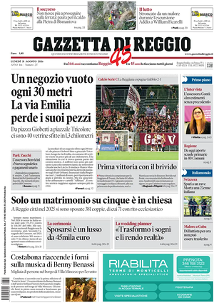 Prima pagina Gazzetta di Reggio di oggi - Quotidiano regionale