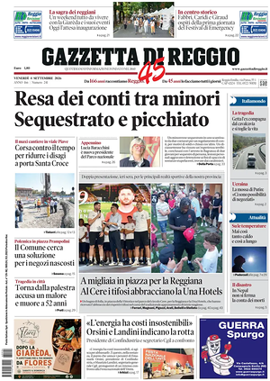 Prima pagina Gazzetta di Reggio di oggi - Quotidiano regionale