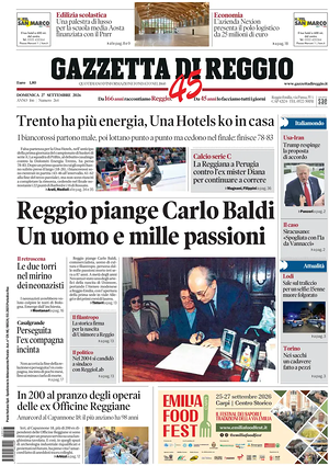 Prima pagina Gazzetta di Reggio di oggi - Quotidiano regionale