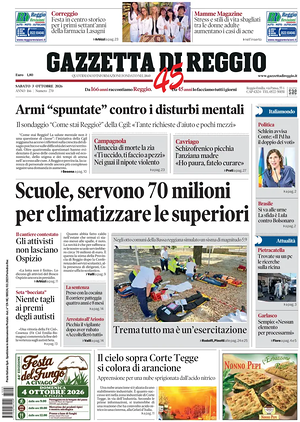 Prima pagina Gazzetta di Reggio di oggi - Quotidiano regionale